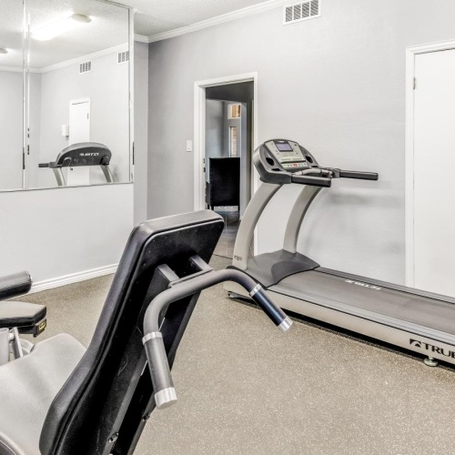 Get your workout on a gym with exercise equipment